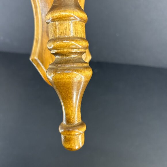 Vintage MCM Hand Turned Wood Candle Wall Sconce Farmhouse Boho Wall Decor 16" M - Picture 9 of 9